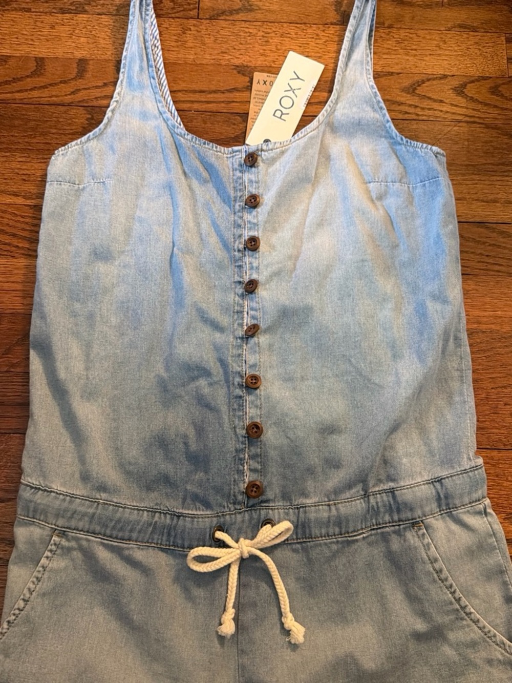 Roxy Light Blue Denim Romper - Picture 3 of 6